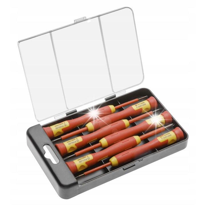 Set surubelnite Hogert HT1S986 1000V, 6 bucati, din otel crom-molibden, cu maner ergonomic