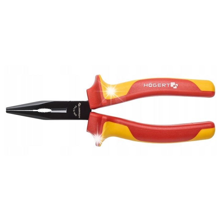 Clesti lungi drepti Hogert HT1P917, 200mm, 1000V, otel crom-vanadiu, 1 buc.