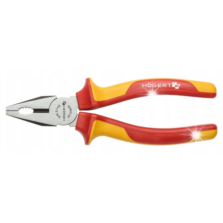 Univerzális fogó Hoegert Technik 1000V, 180mm, szigetelt, króm-vanádium acélból, 6 darabos készlet