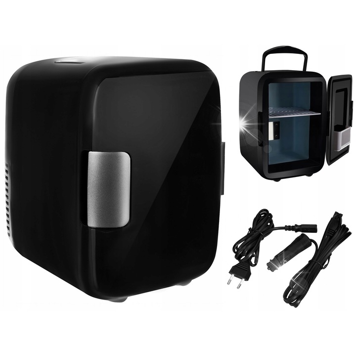 Frigider auto portabil 4L, racire si incalzire, negru, 12V/220-240V