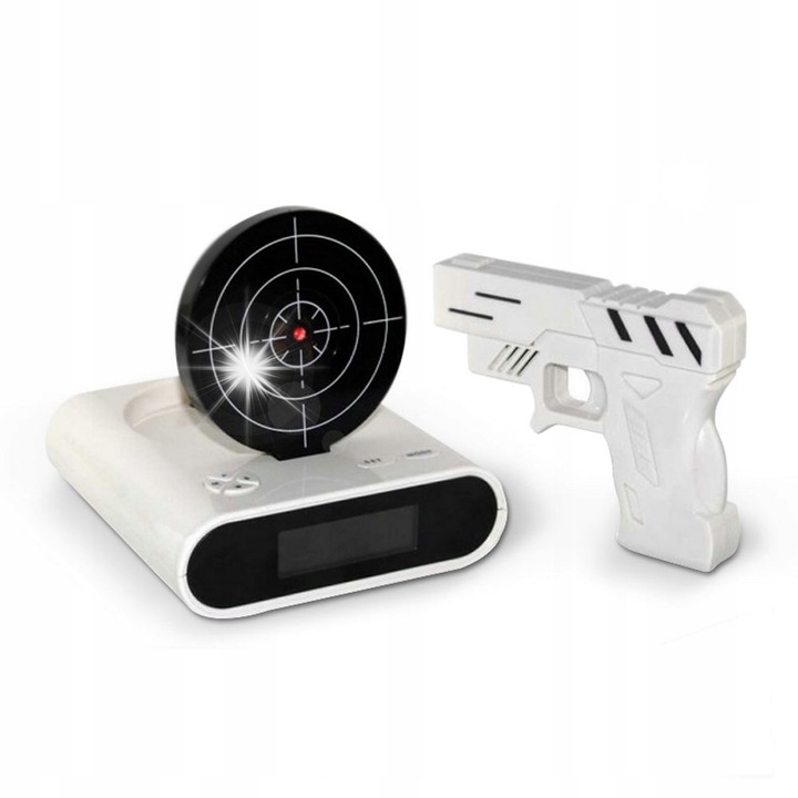 Froster dekoratív óra, fehér, 10x18x20cm, pisztoly típusú távirányítóval