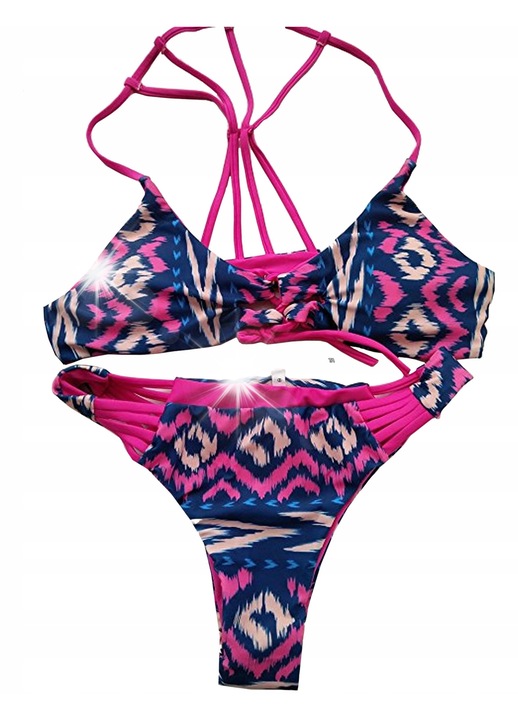 Дамски бански, многоцветен, етно модел