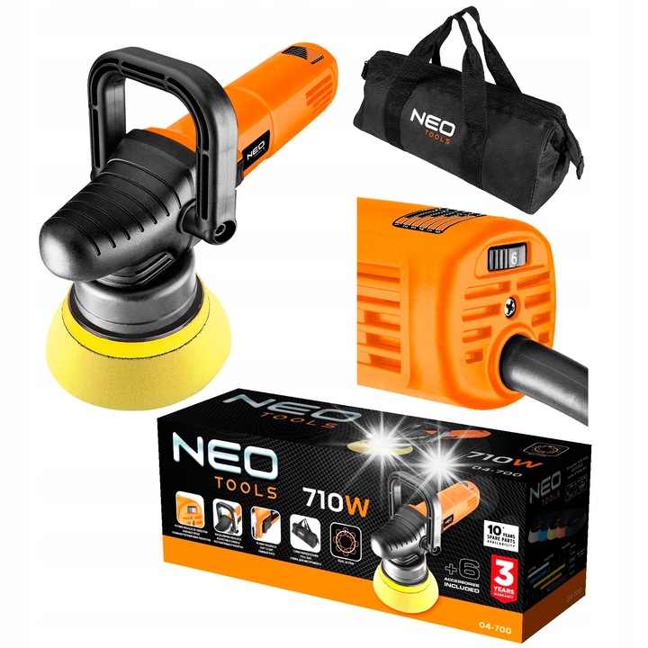 Polizor dual action 710W, 125mm, 2000-4600rpm, cu burete, maner ergonomic
