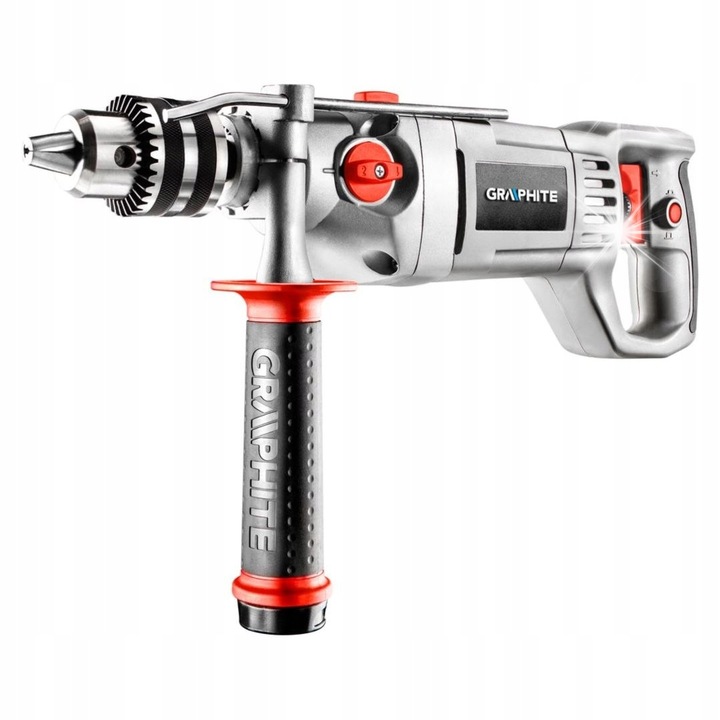 Ударна бормашина, Graphite, 1050W, 2 скорости, 16мм, 0-2500об/мин, 230V, многоцветна