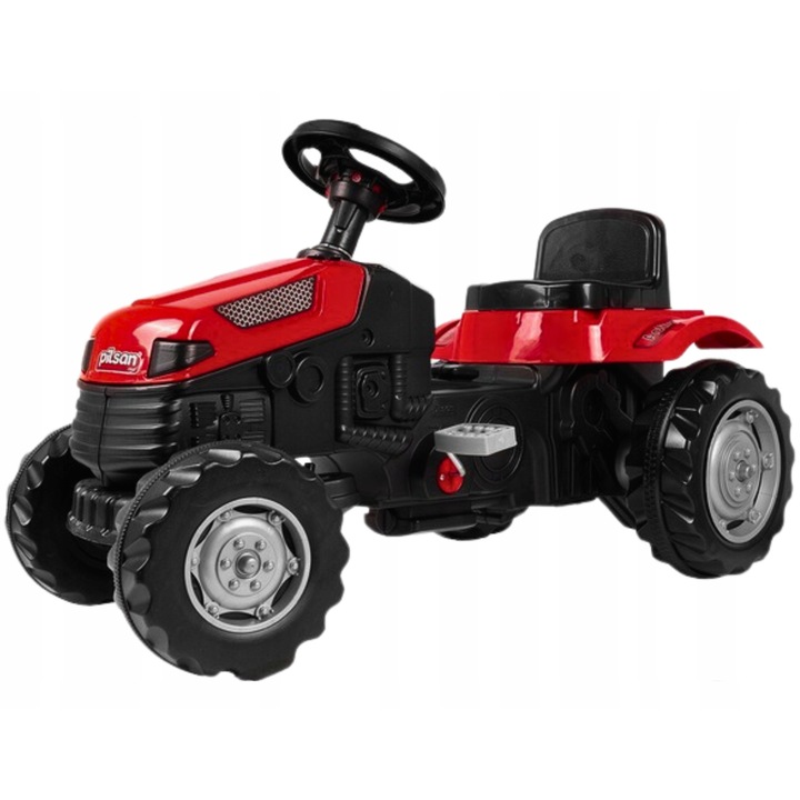 Tractor pe pedale cu remorca, Stator, 143x51x51cm, 50kg, rosu