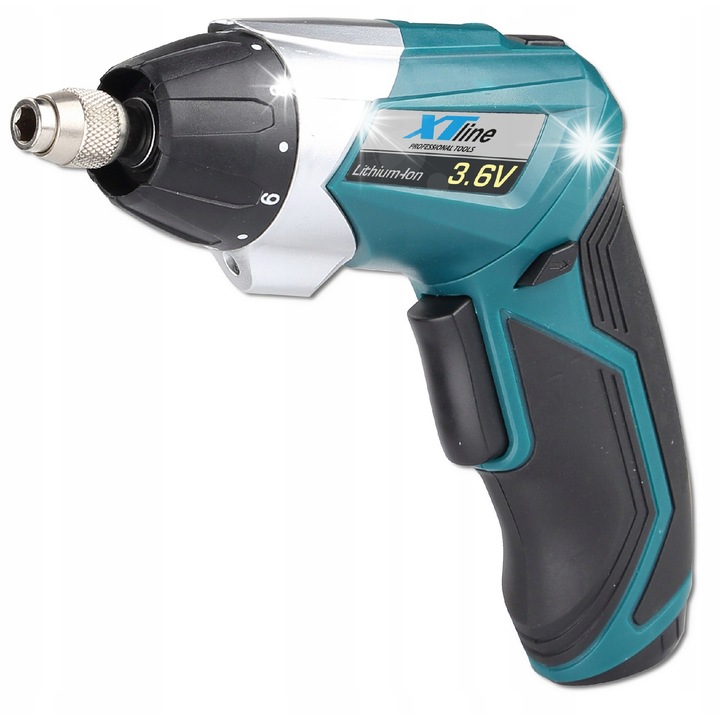Aparat de insurubat compact XT-Line, 1,5Ah, 55 biti, 3,6V, cu lanterna, 0,5kg