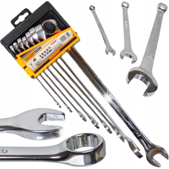 Set 8 Chei, Richmann, 8-24mm, Cr-V, Ergonomice, Argintiu