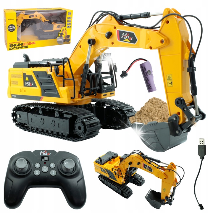 Багер R/C Stator с вериги, функция звук, дължина 45см, височина 32см, пълен комплект