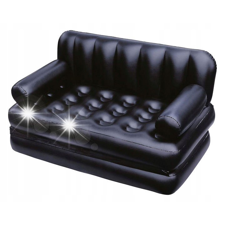 Надуваем дюшек за къмпинг за 2 души Bestway 188x152x64см PVC, черен, с включена електрическа помпа