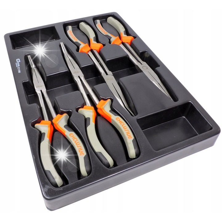 Set 4 clesti lungi 280mm, RICHMANN, din otel Cr-V, maner antiderapant, tip B