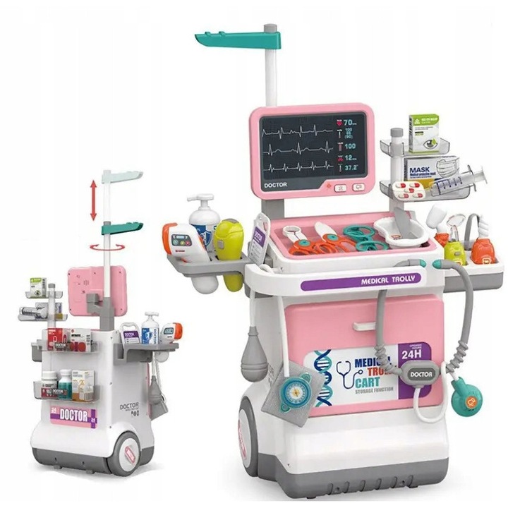 Set joaca doctor Stator, 32 piese, stetoscop, termometru, ochelari