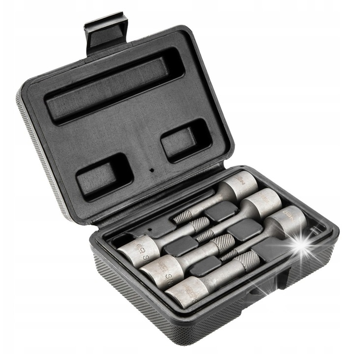 Set de 6 extractoare pentru suruburi M5-M20, NEO, 3/8", 60mm, otel crom-molibden
