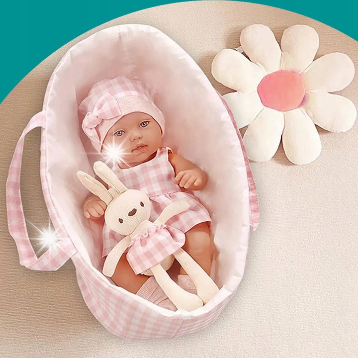 Lala Bobas Újszülött babahordozóval és nyuszi kabalával, 30x14x8cm, többszínű