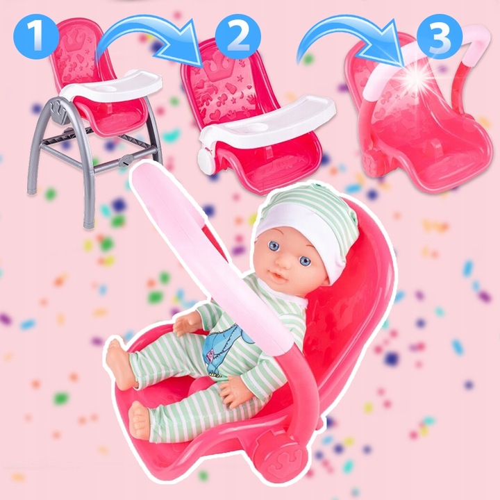 Кукла Lala Bobas Пишкаща 3в1 с Аксесоари, Статор, Многоцветна, 30x8x13см