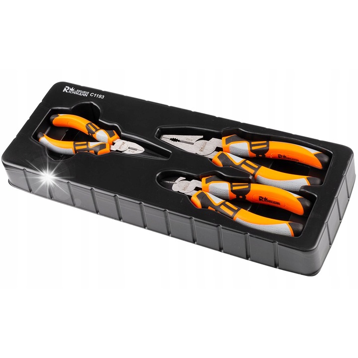 RICHMANN 3 darabos fogókészlet, króm-vanádium, 180mm, 160mm, 385x150mm