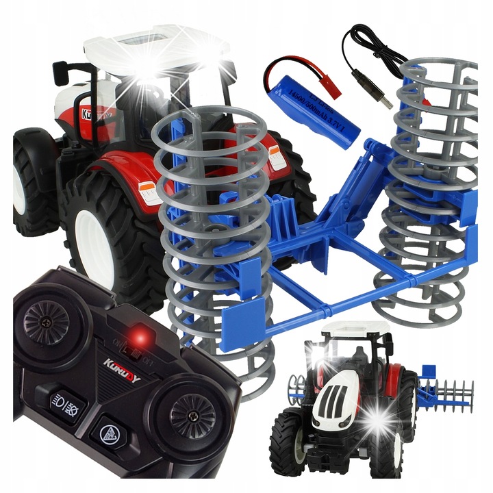 Трактор с дистанционно управление Stator XXL с LED светлини, 29x22x12см, комплект с RC пилот