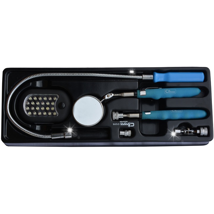 Set 6 accesorii magnetice, RICHMANN, albastru/negru