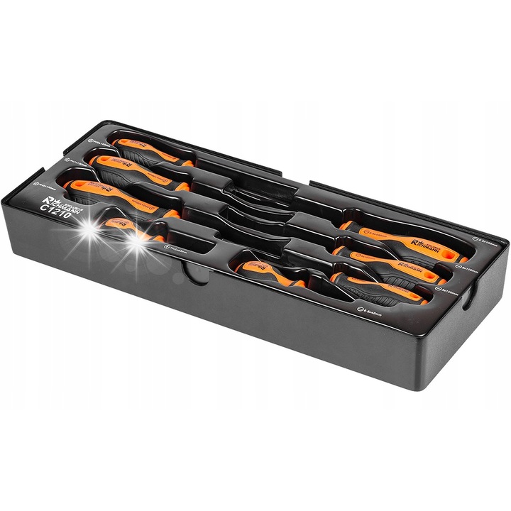 Richmann csavarhúzó készlet, 8 db-os, lapos és csillag, 385x150mm, többszínű