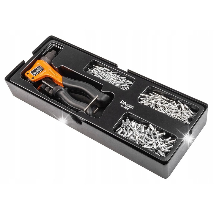 Nituitor, RICHMANN, cu 150 nituri, 2.4-4.8mm, multicolor