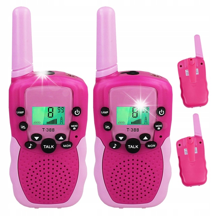 Stator Walkie Talkie szett gyerekeknek, 8 csatornás, 3 km hatótávolság, LCD világítás, 14x6x2,5 cm