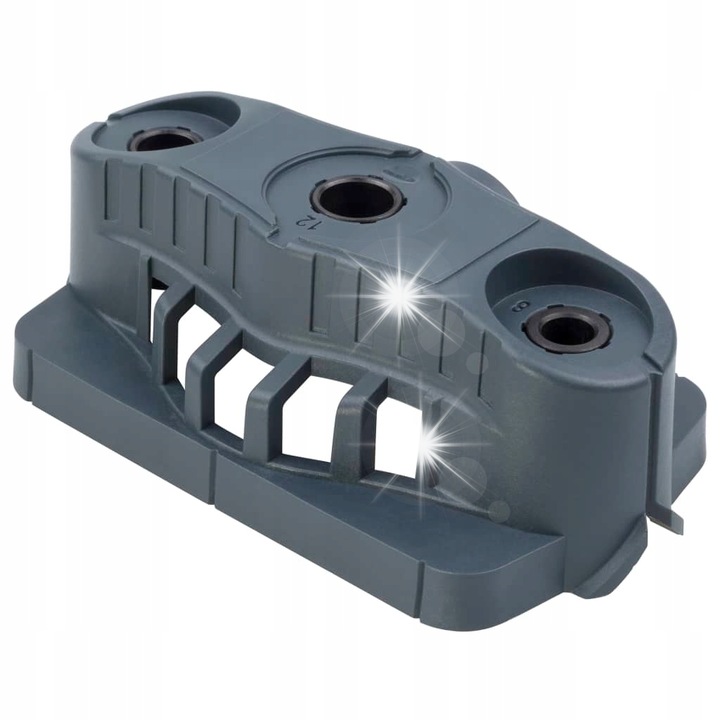 Punct de ghidare pentru gaurit Wolfcraft, 3 tije metalice, negru, 12,8x7x4,5cm