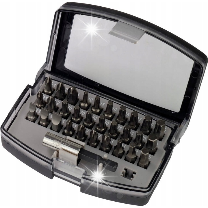 Комплект битове Felo 30 части, с магнитен държач 1/4', размер 25мм, здрава кутия, черен