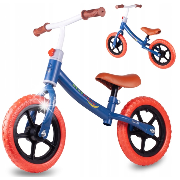 MalPlay "SPORT" futóbicikli, 80-108 cm, EVA kerekek, matricaszett