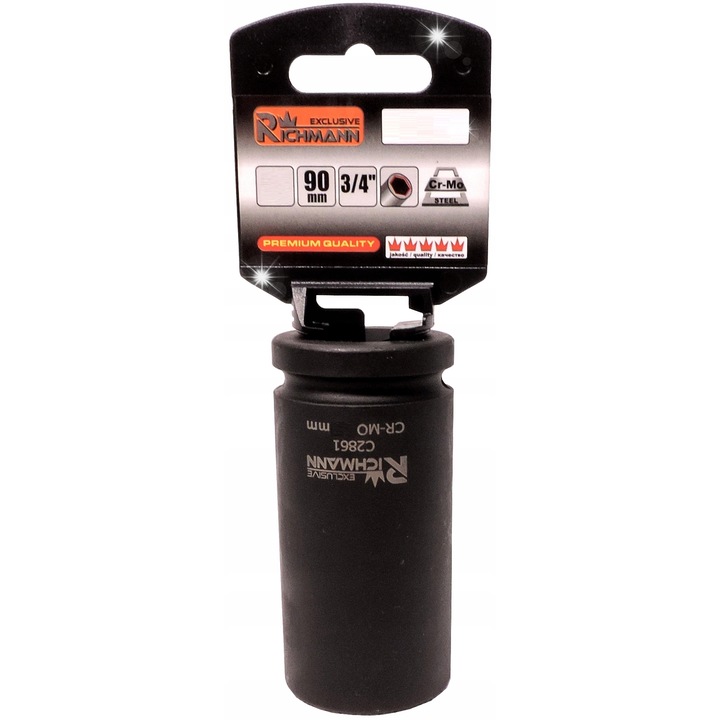 Cheie tubulara de impact 3/4" 30mm RICHMANN, din otel crom, prelungita, 1 element