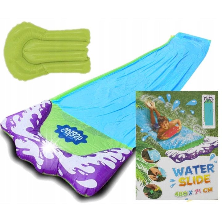 Tobogan copii Stator, slizga de apa 480x71cm, set cu deschidere, include tabla de alunecare, pentru copii +3 ani