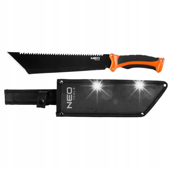 Maceta de supravietuire, Neo Tools, inox, 40cm, negru/portocaliu