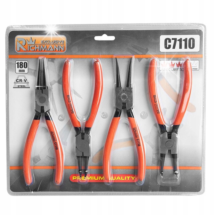 Set de clesti pentru inele Seegera 4 piese, 160 mm, RICHMANN, otel CR-V, antiderapant