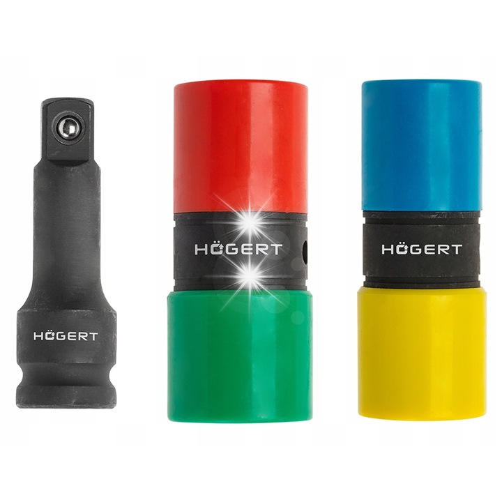 Комплект тръбни ключове 1/2", HOGERT, 3 части, 17x19x21x22mm, CrMo