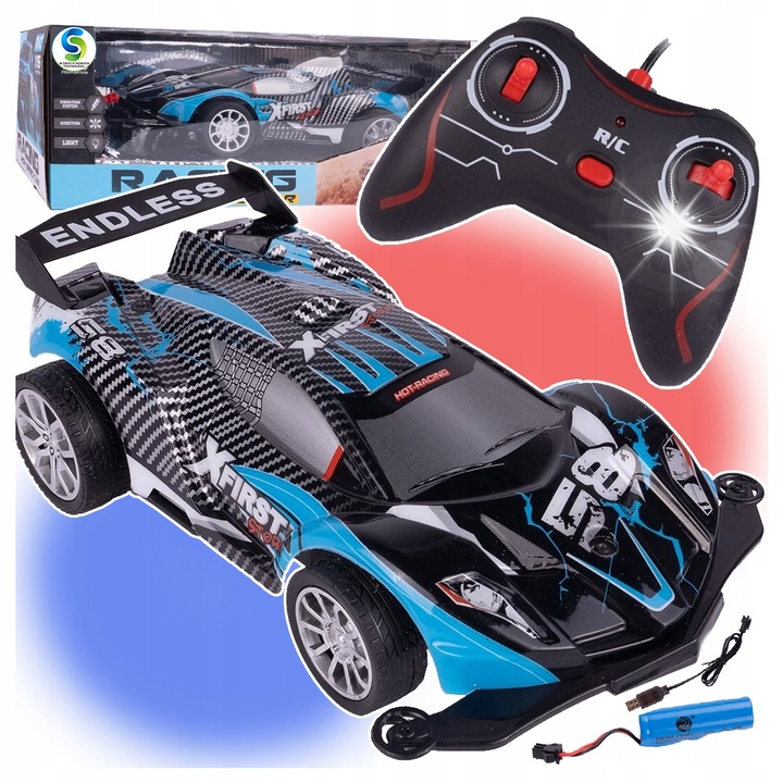 Masina de curse R/C Stator 1:16, viteza 25km/h, acumulator 500mAh, lumini LED, set complet