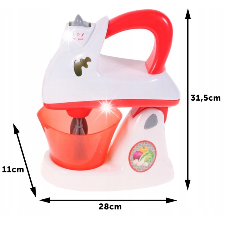 Interaktív gyerek mixer, Álló, kiegészítőkkel, hang- és fényeffektusokkal, 31,5x28x11cm, 3 év+