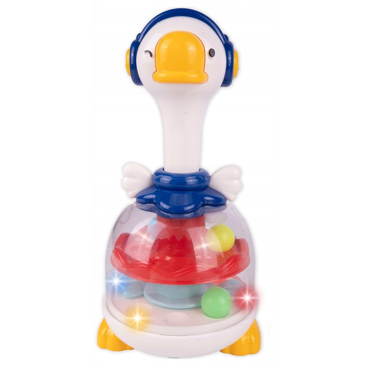 Carusel interactiv cu bile, Stator, functie de rotire, efecte luminoase si sonore, multicolor, 14,2x14,2x27,5cm