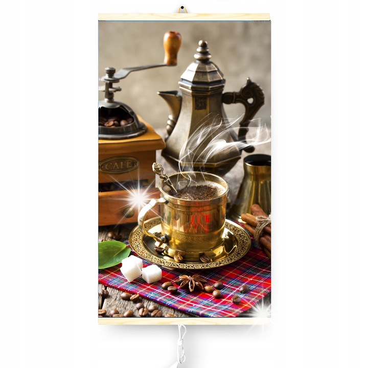 Trio 430W infrapanel, 5-ös modell, kávé színű, 100x57cm méretű, teljes készlet