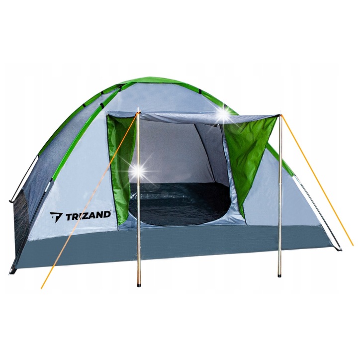 Cort camping Trizand Montana 4 persoane, 200x200x110cm, impermeabil, cu dascal