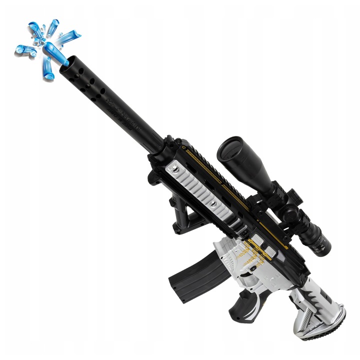 Pistol automat click4TOYS, carabina cu bile gel, 2 moduri, 59x26x5,5cm