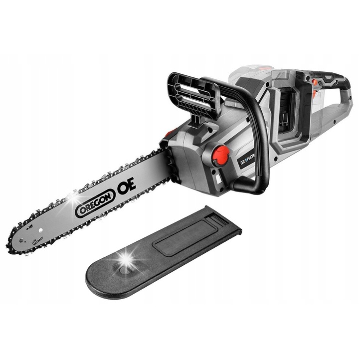 Vezeték nélküli láncfűrész, Graphite, 36V, 350mm, ezüst/fekete