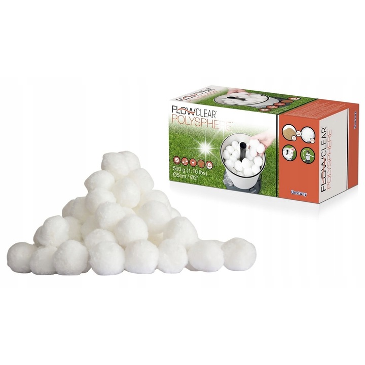 Set bile filtrante piscina Bestway 58475, 100% PET, 5cm, 500g