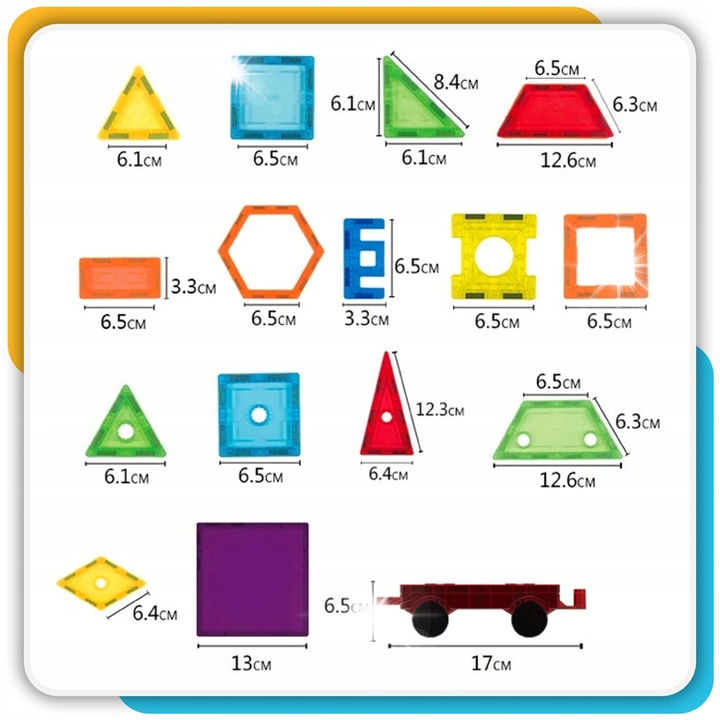 Комплект за конструиране Klocki Magnetyczne 3D Stator, 140 елемента, многоцветен, за деца 3+