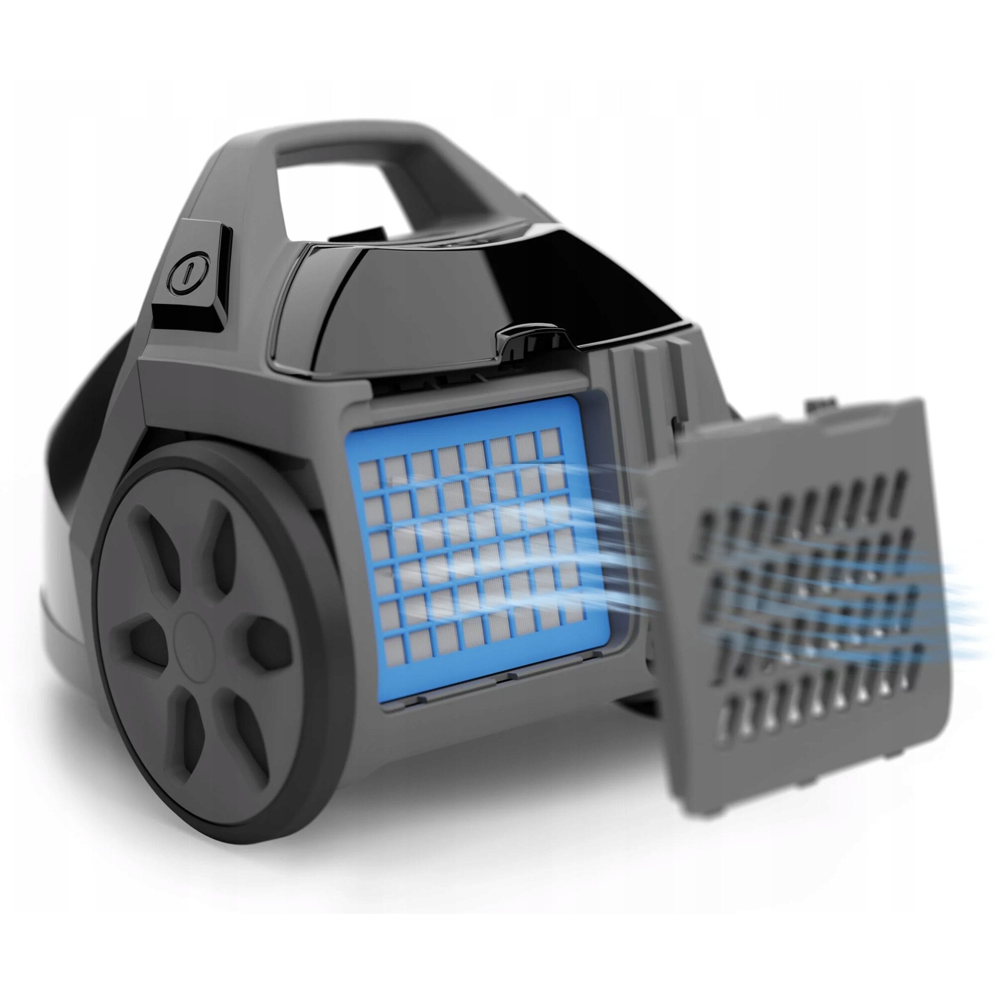 Aspirator cu sac, SMAPP Dynamic+ 608, 4L, filtru HEPA H13, alb/negru