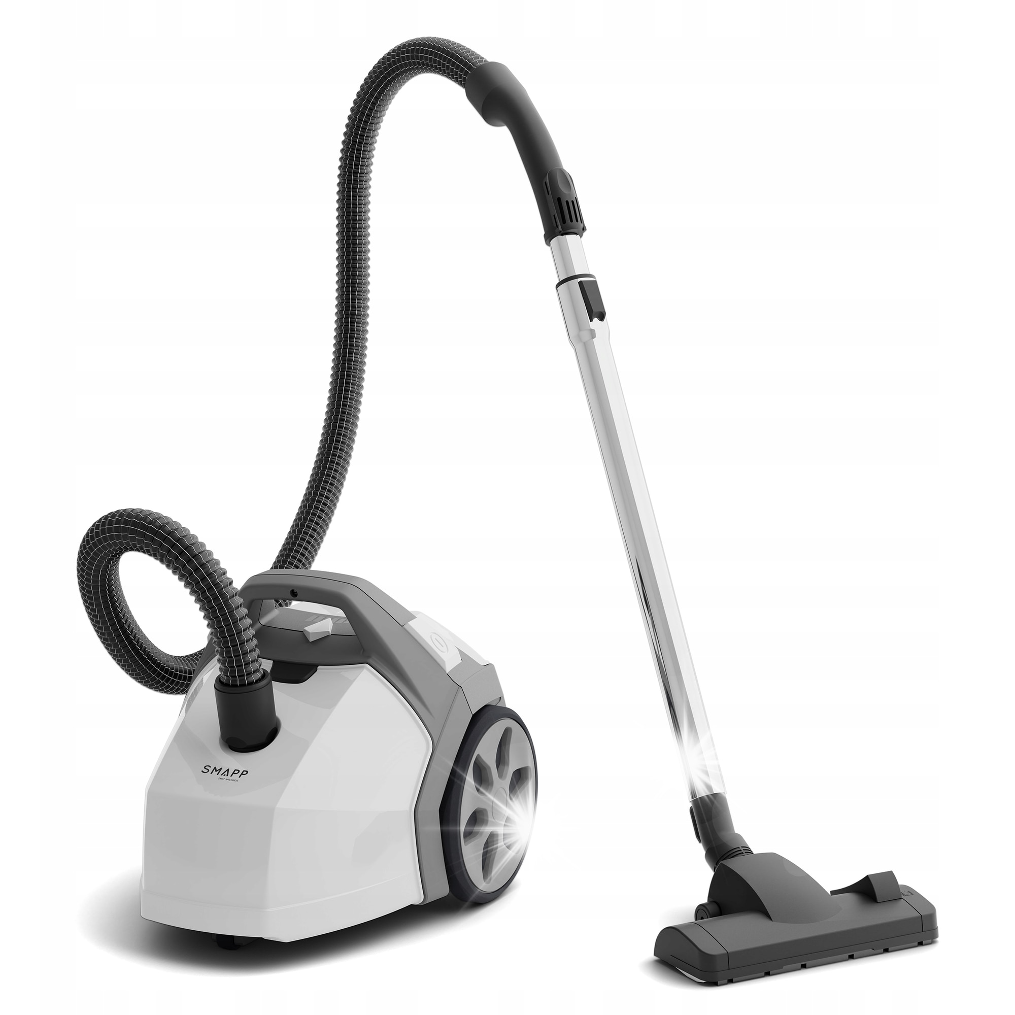 Aspirator cu sac, SMAPP Dynamic+ 608, 4L, filtru HEPA H13, alb/negru