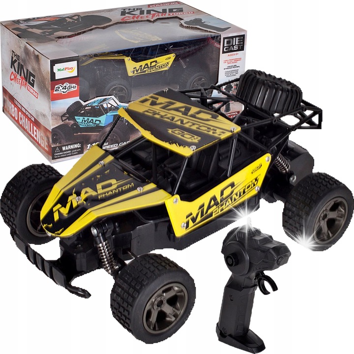 Masinarca cu telecomanda MalPlay, model KING MAD, 15km/h, 21x16x8cm, pentru copii de la 6 ani