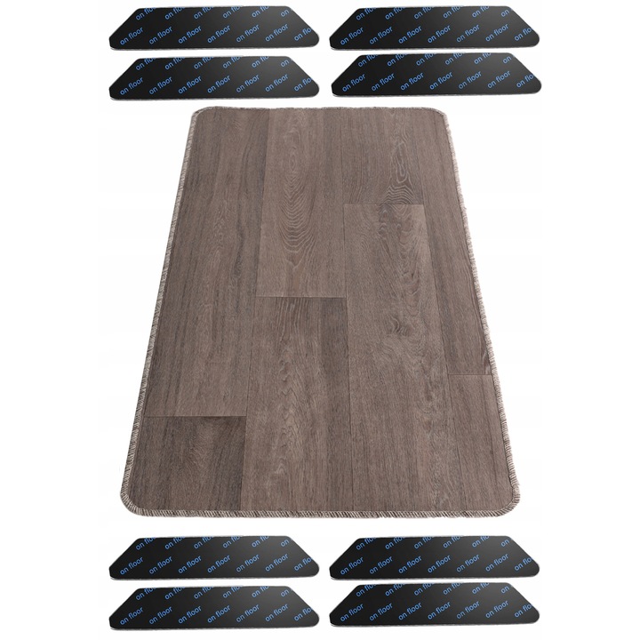 Covor de bucatarie PVC 60x120cm, Stator, antiderapant, set cu 8 stickere antiderapante