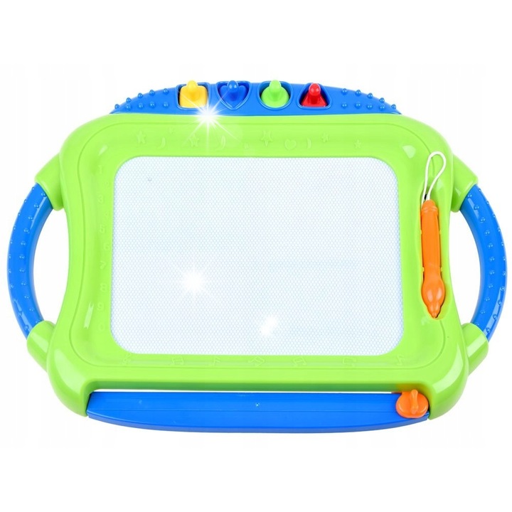 Tablita desen cu 4 stampile, Jokomisiada, verde/albastru, 47x34x4cm