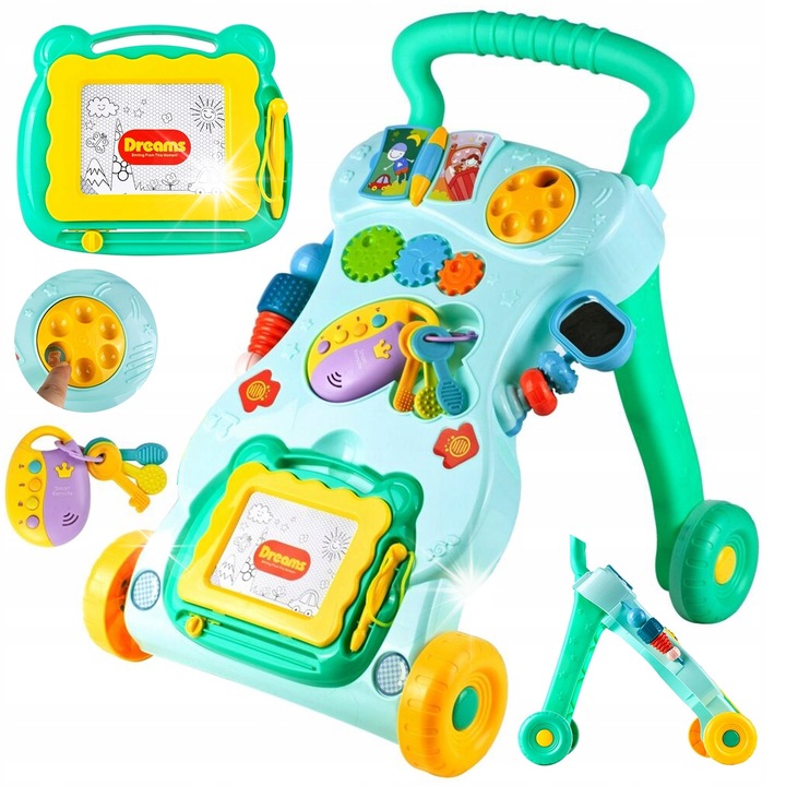 Premergator Stator, 3 az 1-ben, znikopis táblával, 45x42x34cm, zöld