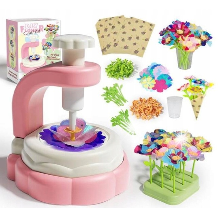 Set creativ copii, Norimpex, masina de facut flori, 3D