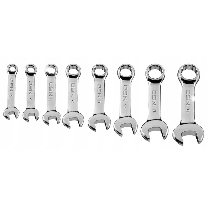 Set chei combinate NEO Tools, 8-19 mm, 8 bucati, cu etui