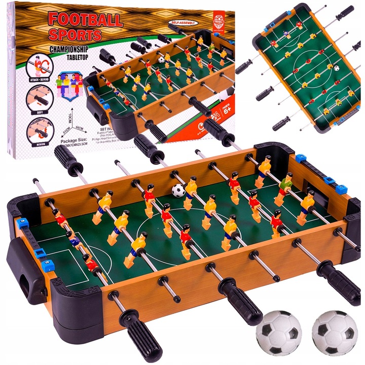 Mese foosball, Stator, mini, 18 jucatori, 2 mingi, 51x25x8,5cm
